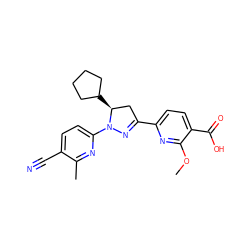 COc1nc(C2=NN(c3ccc(C#N)c(C)n3)[C@@H](C3CCCC3)C2)ccc1C(=O)O ZINC000113802934