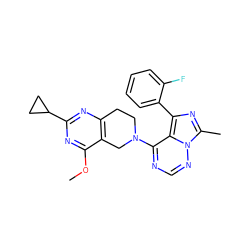 COc1nc(C2CC2)nc2c1CN(c1ncnn3c(C)nc(-c4ccccc4F)c13)CC2 ZINC000169711766