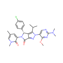 COc1nc(N(C)C)ncc1-n1nc2c(c1C(C)C)[C@@H](c1ccc(Cl)cc1)N(c1cc(C)cn(C)c1=O)C2=O ZINC000224909661