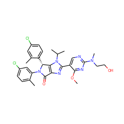 COc1nc(N(C)CCO)ncc1-c1nc2c(n1C(C)C)[C@@H](c1ccc(Cl)cc1C)N(c1cc(Cl)ccc1C)C2=O ZINC000169705459