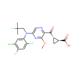 COc1nc(N(CC(C)(C)F)c2cc(Cl)c(F)cc2F)cnc1C(=O)[C@H]1C[C@@H]1C(=O)O ZINC001772614813