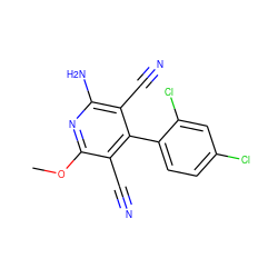 COc1nc(N)c(C#N)c(-c2ccc(Cl)cc2Cl)c1C#N ZINC000019862847