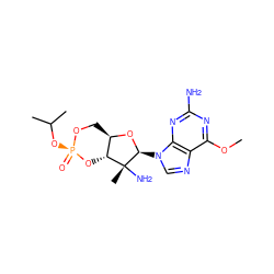 COc1nc(N)nc2c1ncn2[C@@H]1O[C@@H]2CO[P@](=O)(OC(C)C)O[C@H]2[C@@]1(C)N ZINC000203730191