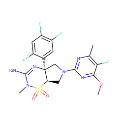 COc1nc(N2C[C@@H]3[C@](c4cc(F)c(F)cc4F)(C2)N=C(N)N(C)S3(=O)=O)nc(C)c1F ZINC000219836275