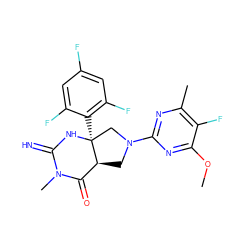 COc1nc(N2C[C@H]3C(=O)N(C)C(=N)N[C@@]3(c3c(F)cc(F)cc3F)C2)nc(C)c1F ZINC000096173854