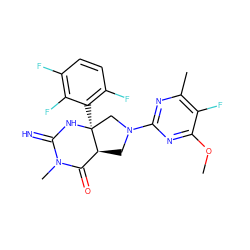 COc1nc(N2C[C@H]3C(=O)N(C)C(=N)N[C@@]3(c3c(F)ccc(F)c3F)C2)nc(C)c1F ZINC000096173879