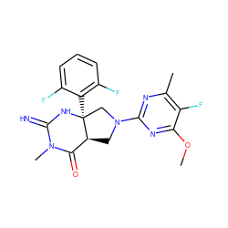 COc1nc(N2C[C@H]3C(=O)N(C)C(=N)N[C@@]3(c3c(F)cccc3F)C2)nc(C)c1F ZINC000096173852