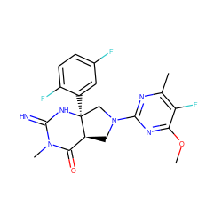 COc1nc(N2C[C@H]3C(=O)N(C)C(=N)N[C@@]3(c3cc(F)ccc3F)C2)nc(C)c1F ZINC000096173856