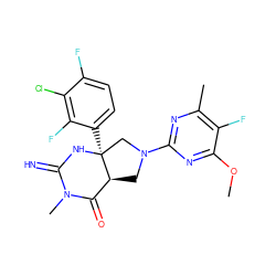 COc1nc(N2C[C@H]3C(=O)N(C)C(=N)N[C@@]3(c3ccc(F)c(Cl)c3F)C2)nc(C)c1F ZINC000096173878