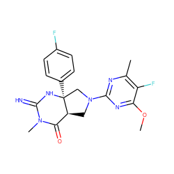 COc1nc(N2C[C@H]3C(=O)N(C)C(=N)N[C@@]3(c3ccc(F)cc3)C2)nc(C)c1F ZINC000068153036