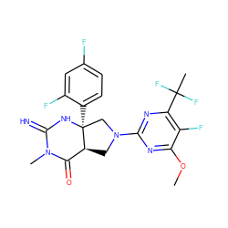 COc1nc(N2C[C@H]3C(=O)N(C)C(=N)N[C@@]3(c3ccc(F)cc3F)C2)nc(C(C)(F)F)c1F ZINC000096173881