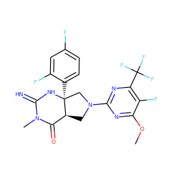 COc1nc(N2C[C@H]3C(=O)N(C)C(=N)N[C@@]3(c3ccc(F)cc3F)C2)nc(C(F)(F)F)c1F ZINC000096173880