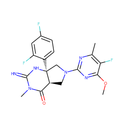 COc1nc(N2C[C@H]3C(=O)N(C)C(=N)N[C@@]3(c3ccc(F)cc3F)C2)nc(C)c1F ZINC000068153033