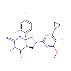 COc1nc(N2C[C@H]3C(=O)N(C)C(=N)N[C@@]3(c3ccc(F)cc3F)C2)nc(C2CC2)c1F ZINC000096173877