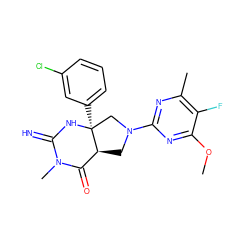 COc1nc(N2C[C@H]3C(=O)N(C)C(=N)N[C@@]3(c3cccc(Cl)c3)C2)nc(C)c1F ZINC000096173872