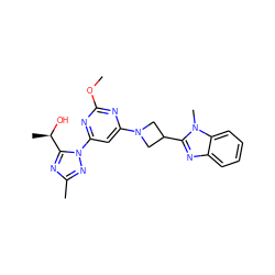 COc1nc(N2CC(c3nc4ccccc4n3C)C2)cc(-n2nc(C)nc2[C@@H](C)O)n1 ZINC000207185163