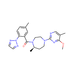 COc1nc(N2CC[C@@H](C)N(C(=O)c3cc(C)ccc3-n3nccn3)CC2)ncc1C ZINC000473112124