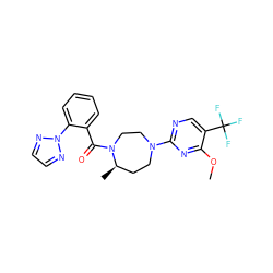 COc1nc(N2CC[C@@H](C)N(C(=O)c3ccccc3-n3nccn3)CC2)ncc1C(F)(F)F ZINC000116777766