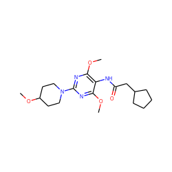 COc1nc(N2CCC(OC)CC2)nc(OC)c1NC(=O)CC1CCCC1 ZINC000473118013