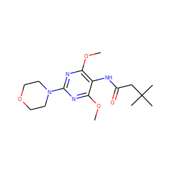 COc1nc(N2CCOCC2)nc(OC)c1NC(=O)CC(C)(C)C ZINC000473112065