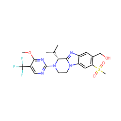 COc1nc(N2CCn3c(nc4cc(CO)c(S(C)(=O)=O)cc43)[C@H]2C(C)C)ncc1C(F)(F)F ZINC000204944882