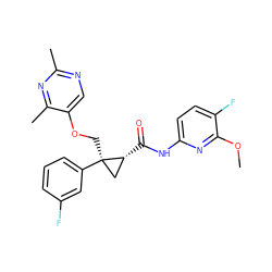 COc1nc(NC(=O)[C@@H]2C[C@@]2(COc2cnc(C)nc2C)c2cccc(F)c2)ccc1F ZINC000096283739