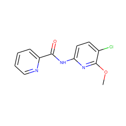 COc1nc(NC(=O)c2ccccn2)ccc1Cl ZINC000042989123