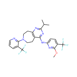 COc1nc(Nc2nc(C(C)C)nc3c2CCN(c2ncccc2C(F)(F)F)CC3)ccc1C(F)(F)F ZINC000064559130