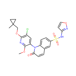 COc1nc(OCC2(C)CC2)c(Cl)cc1-n1c(=O)ccc2cc(S(=O)(=O)Nc3ccon3)ccc21 ZINC001772582741