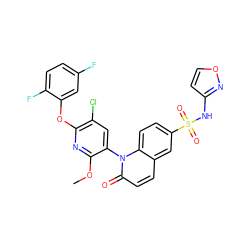 COc1nc(Oc2cc(F)ccc2F)c(Cl)cc1-n1c(=O)ccc2cc(S(=O)(=O)Nc3ccon3)ccc21 ZINC001772579850