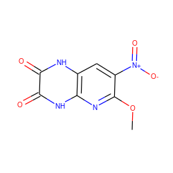 COc1nc2[nH]c(=O)c(=O)[nH]c2cc1[N+](=O)[O-] ZINC000013755435