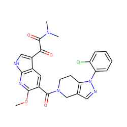 COc1nc2[nH]cc(C(=O)C(=O)N(C)C)c2cc1C(=O)N1CCc2c(cnn2-c2ccccc2Cl)C1 ZINC000028708668