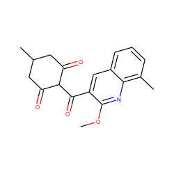 COc1nc2c(C)cccc2cc1C(=O)C1C(=O)CC(C)CC1=O ZINC001772648651