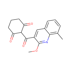 COc1nc2c(C)cccc2cc1C(=O)C1C(=O)CCCC1=O ZINC001772620668