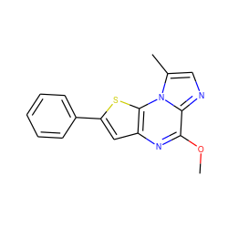 COc1nc2cc(-c3ccccc3)sc2n2c(C)cnc12 ZINC000028950730