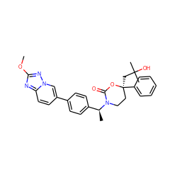 COc1nc2ccc(-c3ccc([C@H](C)N4CC[C@](CC(C)(C)O)(c5ccccc5)OC4=O)cc3)cn2n1 ZINC000114238349