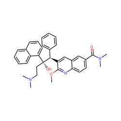 COc1nc2ccc(C(=O)N(C)C)cc2cc1[C@H](c1ccccc1)[C@@](O)(CCN(C)C)c1cccc2ccccc12 ZINC000201439343