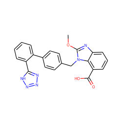 COc1nc2cccc(C(=O)O)c2n1Cc1ccc(-c2ccccc2-c2nnn[nH]2)cc1 ZINC000013832280