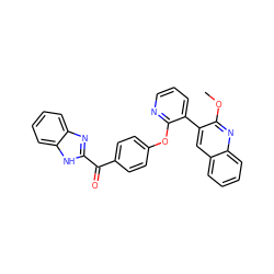 COc1nc2ccccc2cc1-c1cccnc1Oc1ccc(C(=O)c2nc3ccccc3[nH]2)cc1 ZINC000139574496