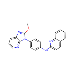 COc1nc2cccnc2n1-c1ccc(Nc2ccc3ccccc3n2)cc1 ZINC000169351378
