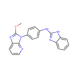COc1nc2cccnc2n1-c1ccc(Nc2nc3ccccc3[nH]2)cc1 ZINC000169351376