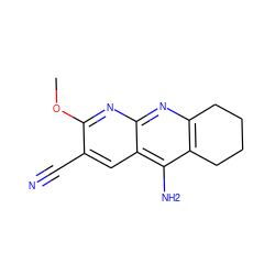 COc1nc2nc3c(c(N)c2cc1C#N)CCCC3 ZINC000066260157