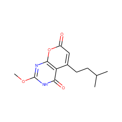 COc1nc2oc(=O)cc(CCC(C)C)c2c(=O)[nH]1 ZINC000082158040