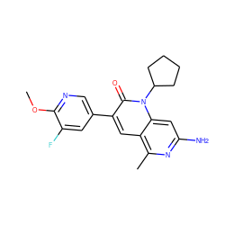 COc1ncc(-c2cc3c(C)nc(N)cc3n(C3CCCC3)c2=O)cc1F ZINC000103260627