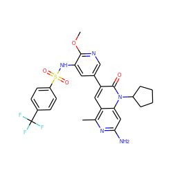 COc1ncc(-c2cc3c(C)nc(N)cc3n(C3CCCC3)c2=O)cc1NS(=O)(=O)c1ccc(C(F)(F)F)cc1 ZINC000103259774