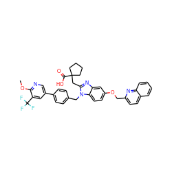 COc1ncc(-c2ccc(Cn3c(CC4(C(=O)O)CCCC4)nc4cc(OCc5ccc6ccccc6n5)ccc43)cc2)cc1C(F)(F)F ZINC000226129787