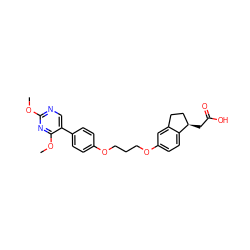 COc1ncc(-c2ccc(OCCCOc3ccc4c(c3)CC[C@H]4CC(=O)O)cc2)c(OC)n1 ZINC000014977091