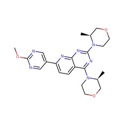 COc1ncc(-c2ccc3c(N4CCOC[C@@H]4C)nc(N4CCOC[C@@H]4C)nc3n2)cn1 ZINC000139491055