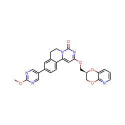 COc1ncc(-c2ccc3c(c2)CCn2c-3cc(OC[C@@H]3COc4ncccc4O3)nc2=O)cn1 ZINC000220230127