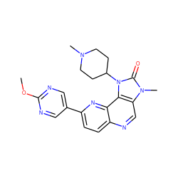 COc1ncc(-c2ccc3ncc4c(c3n2)n(C2CCN(C)CC2)c(=O)n4C)cn1 ZINC000118529028